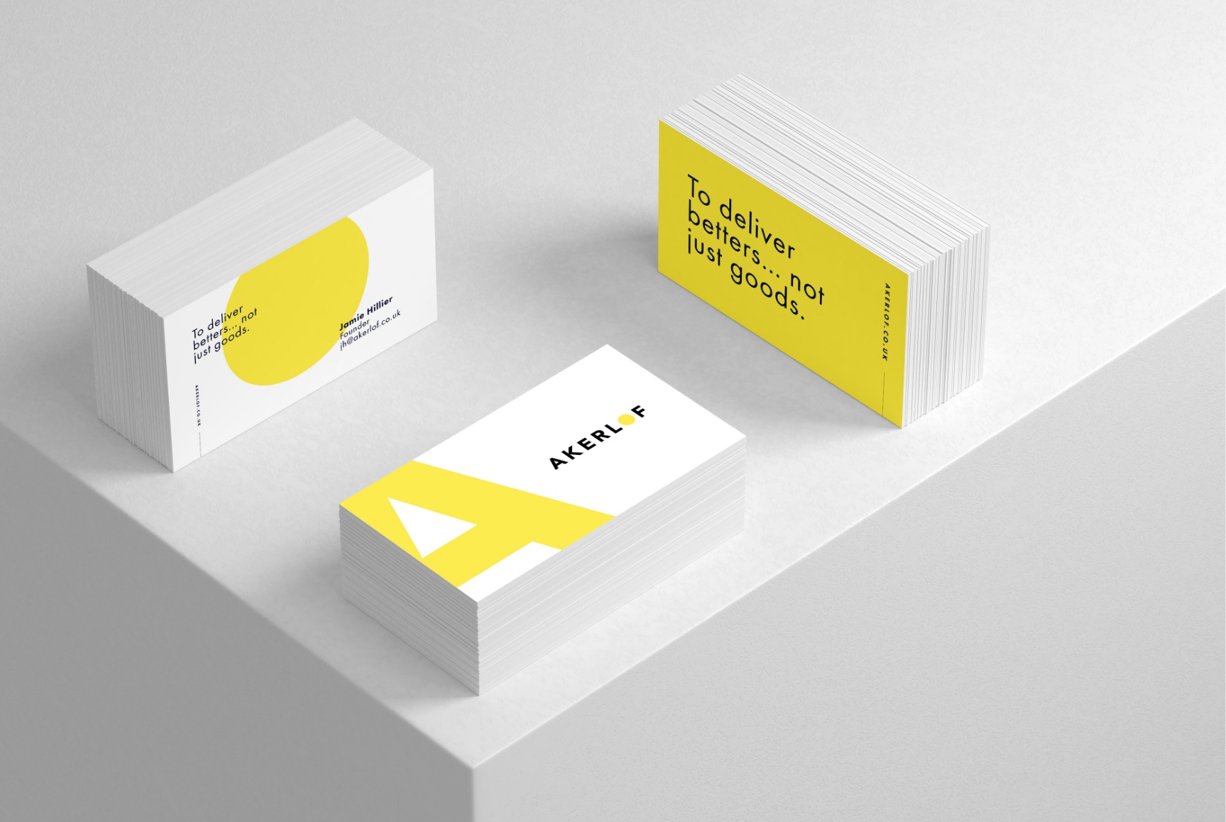 Akerlof Business cards designed by CreativeFolks